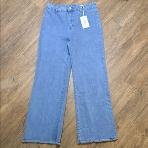 Trendy Blue Wide-Leg Jeans